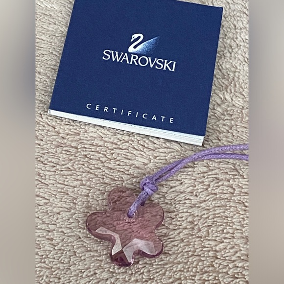 Swarovski Purple Crystal Flower Pendant with Purple Rope Necklace - Picture 1 of 3